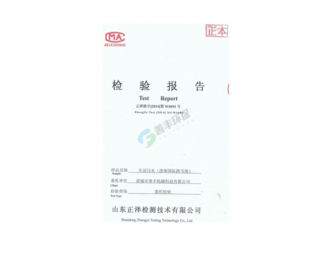 生活污水檢測報(bào)告1